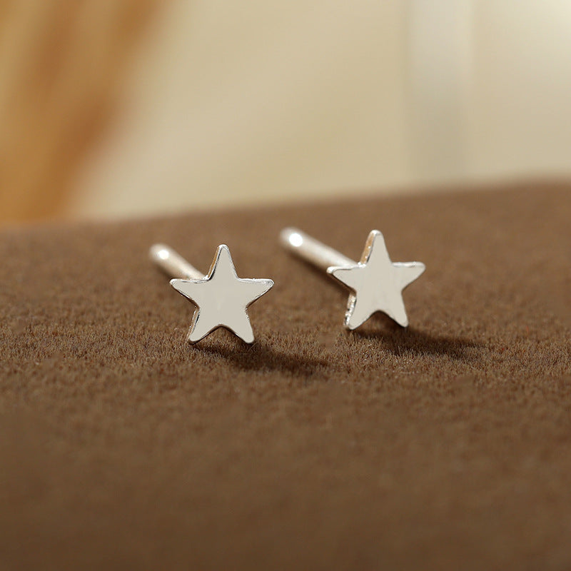 Simple Style Flower Snowflake Notes Sterling Silver Ear Studs 1 Pair