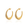 1 Pair Elegant French Style Solid Color Plating Stainless Steel 18k Gold Plated Ear Studs