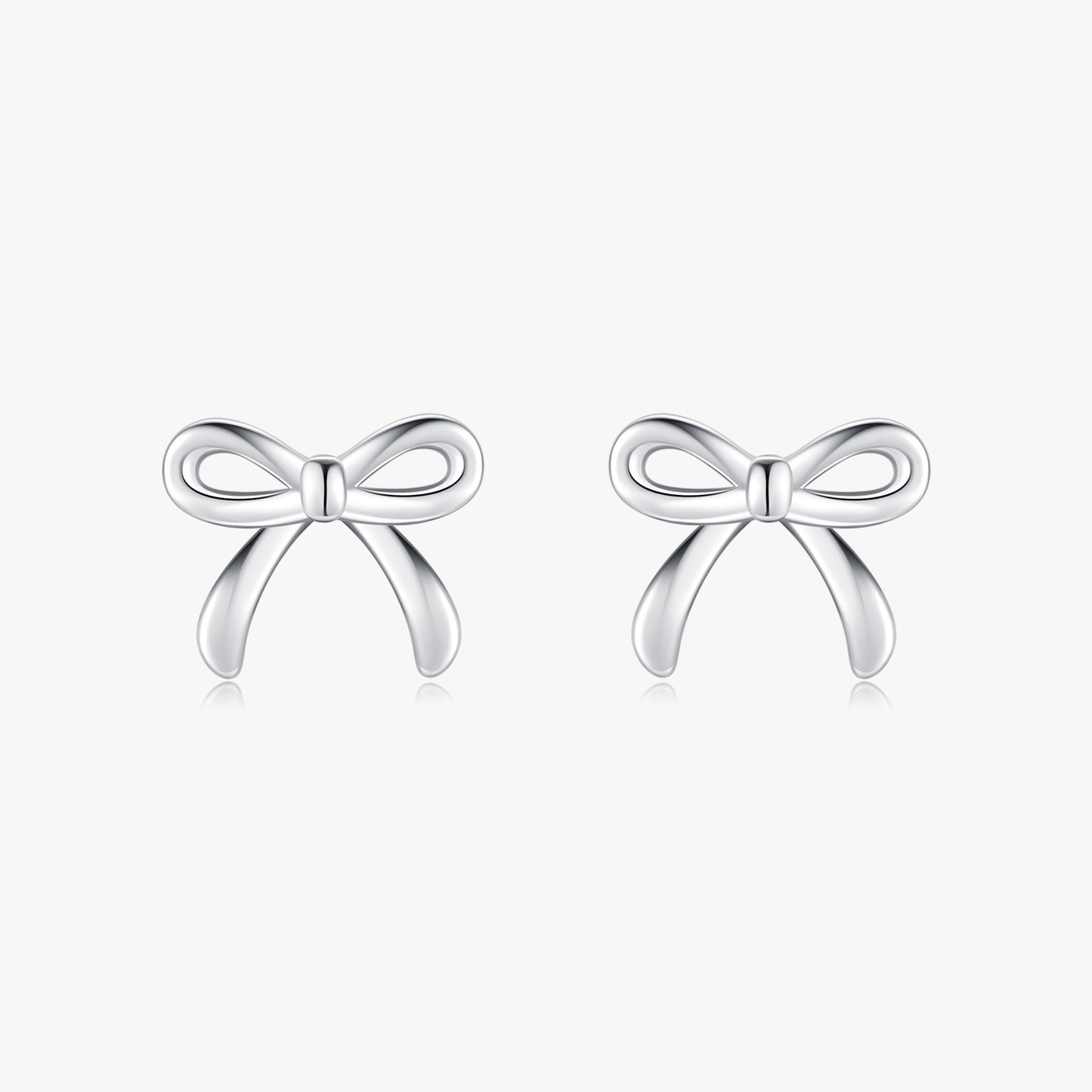 1 Pair Ig Style Basic Simple Style Bow Knot Plating Sterling Silver Silver Plated Ear Studs