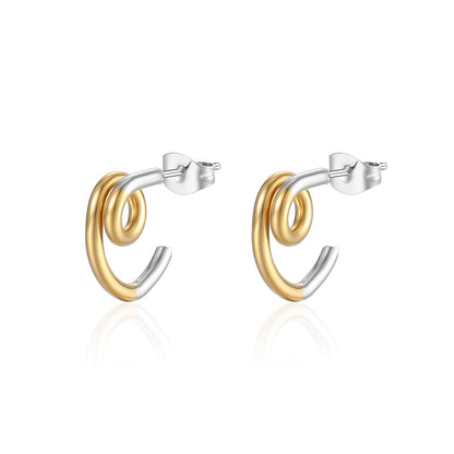 1 Pair Ig Style Simple Style Knot Plating Stainless Steel 18k Gold Plated Ear Studs