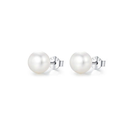 1 Pair Ig Style Elegant Sweet Oval Plating Freshwater Pearl Sterling Silver Silver Plated Ear Studs