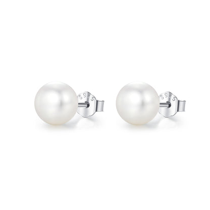 1 Pair Ig Style Elegant Sweet Oval Plating Freshwater Pearl Sterling Silver Silver Plated Ear Studs