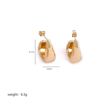 1 Pair Elegant Streetwear Commute C Shape Geometric Plating Copper 18k Gold Plated Ear Studs