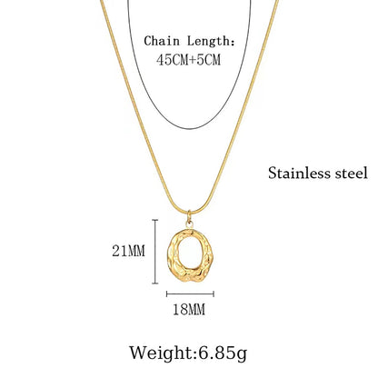 Wholesale Basic Classic Style Geometric Titanium Steel Plating Pendant Necklace