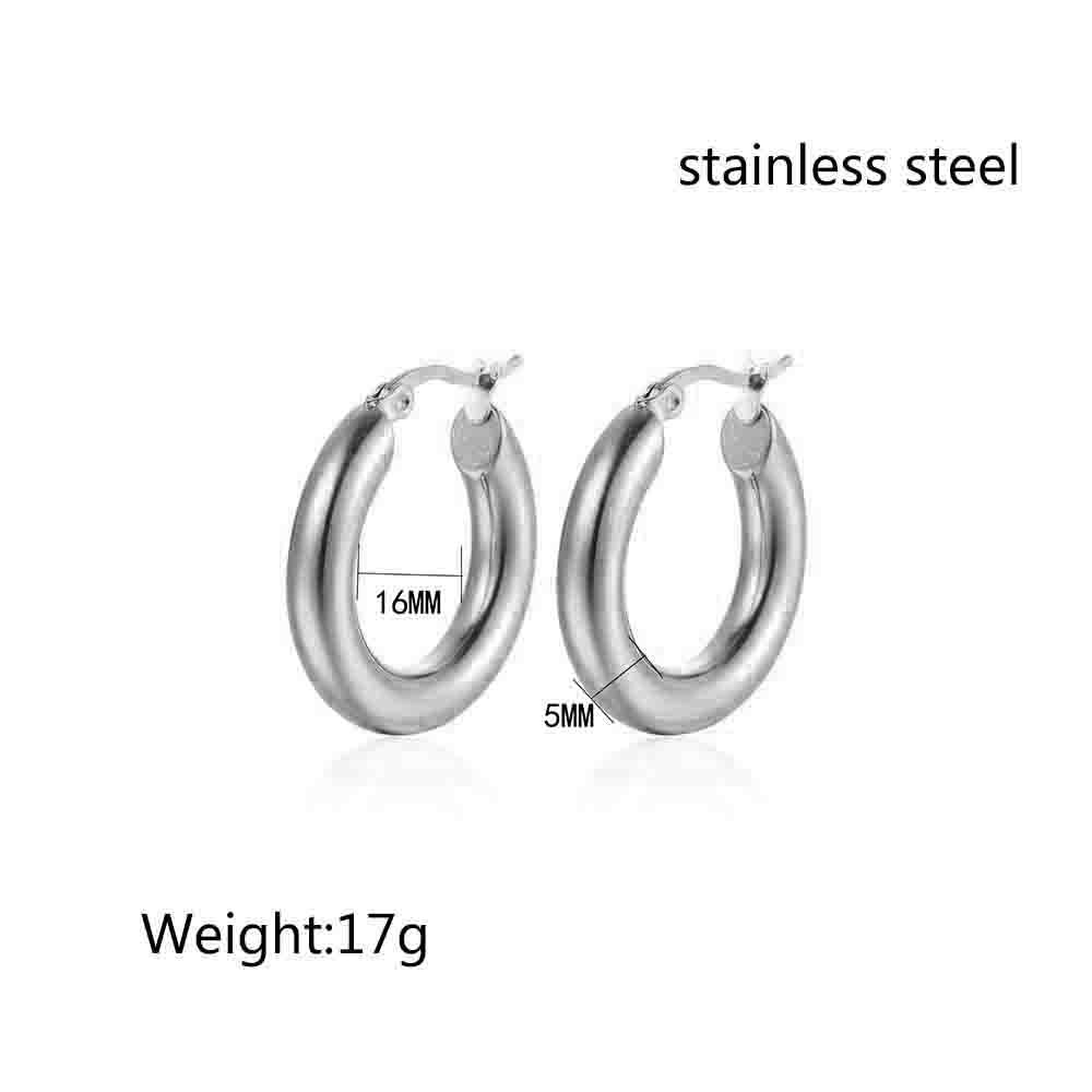 1 Pair Simple Style Korean Style Solid Color Plating Titanium Steel Earrings