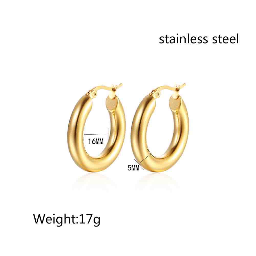 1 Pair Simple Style Korean Style Solid Color Plating Titanium Steel Earrings