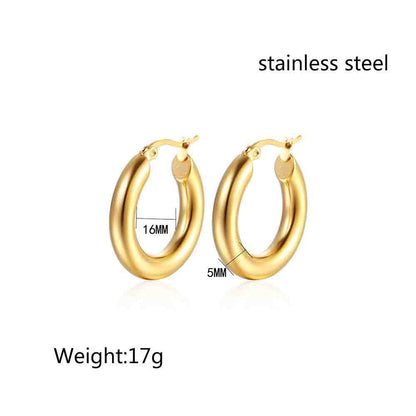 1 Pair Simple Style Korean Style Solid Color Plating Titanium Steel Earrings