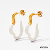 1 Pair Simple Style Classic Style Color Block Plating Stainless Steel Gold Plated Earrings