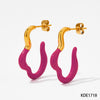 1 Pair Simple Style Classic Style Color Block Plating Stainless Steel Gold Plated Earrings