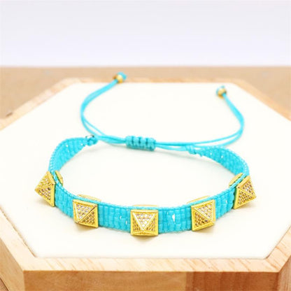 Ig Style Vintage Style Color Block Glass Zircon Handmade Unisex Bracelets