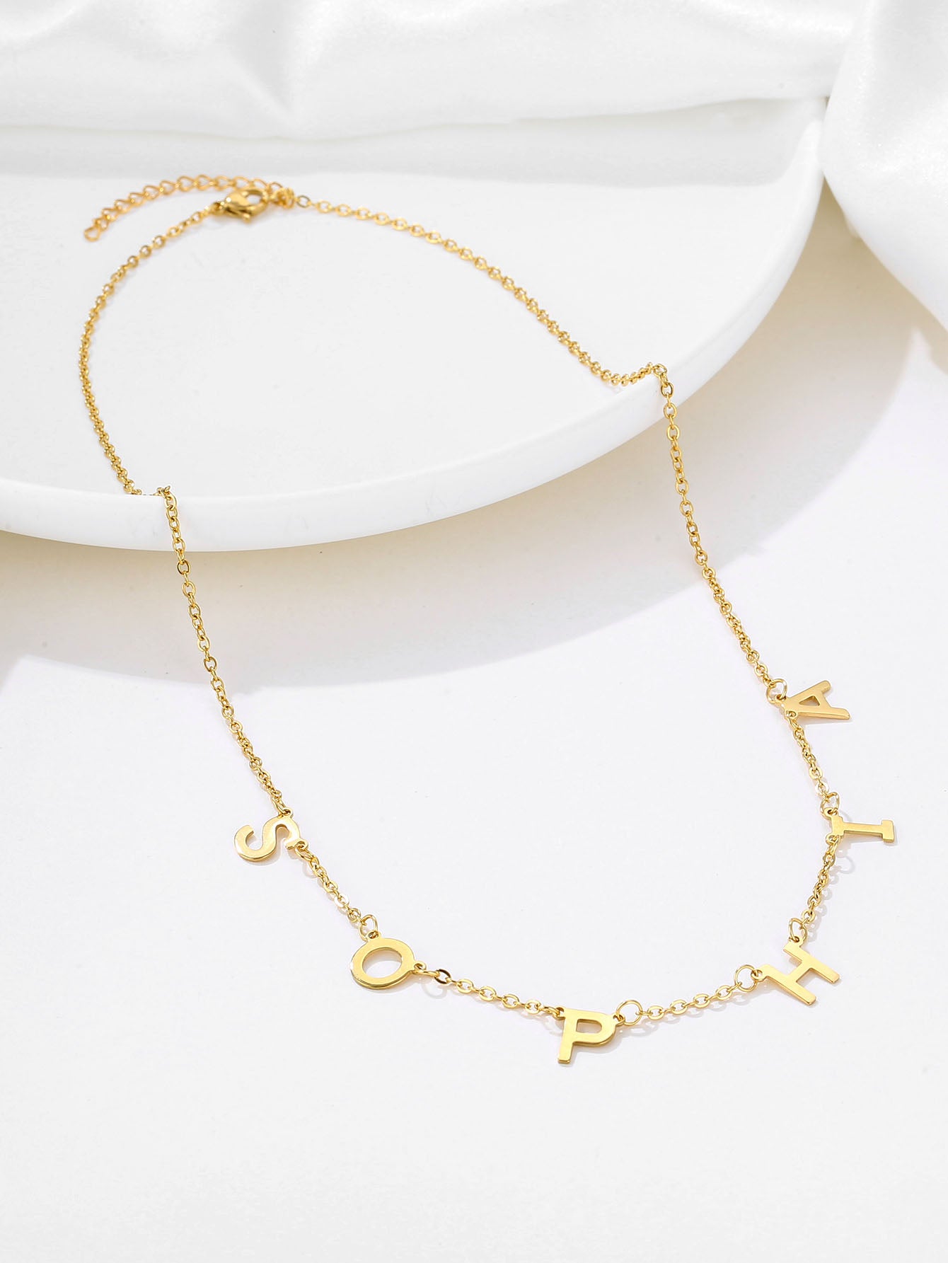 Simple Style Letter Stainless Steel Plating 18k Gold Plated Necklace