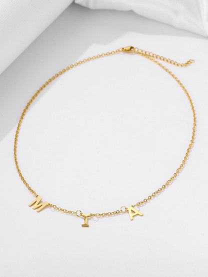 Simple Style Letter Stainless Steel Plating 18k Gold Plated Necklace