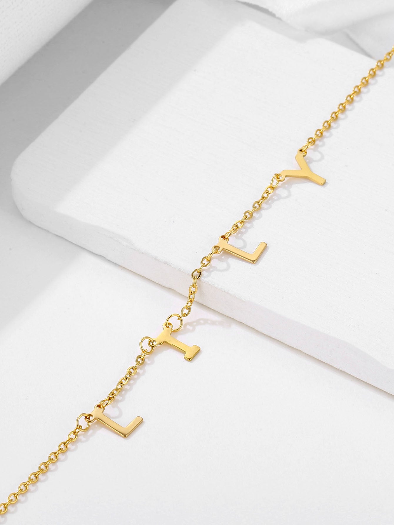 Simple Style Letter Stainless Steel Plating 18k Gold Plated Necklace