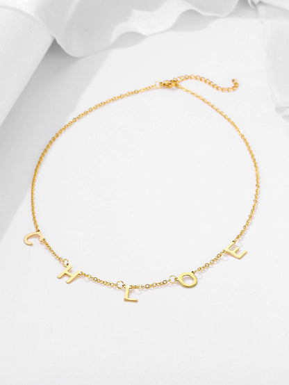 Simple Style Letter Stainless Steel Plating 18k Gold Plated Necklace