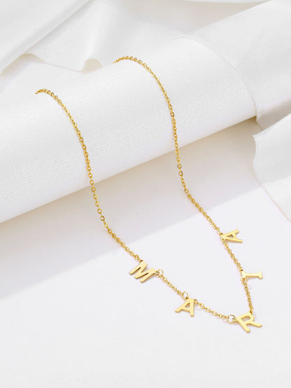 Simple Style Letter Stainless Steel Plating 18k Gold Plated Necklace