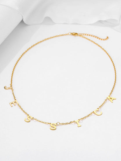 Simple Style Letter Stainless Steel Plating 18k Gold Plated Necklace