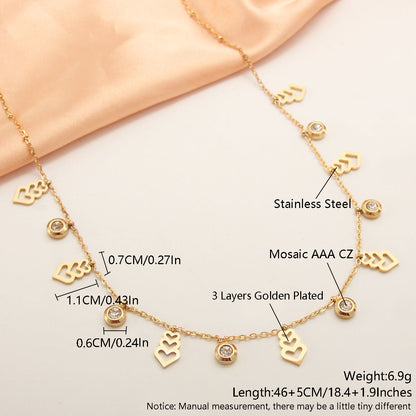 Wholesale Modern Style Simple Style Letter Stainless Steel Plating Inlay Gold Plated Zircon Necklace