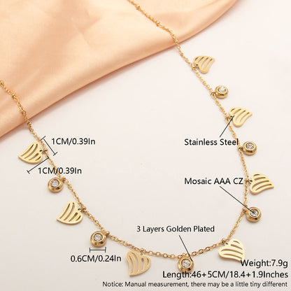 Wholesale Modern Style Simple Style Letter Stainless Steel Plating Inlay Gold Plated Zircon Necklace