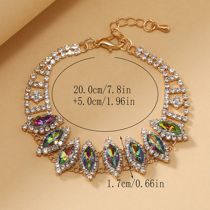 Elegant Luxurious Color Block Alloy Plating Inlay Rhinestones Gold Plated Women's Bracelets