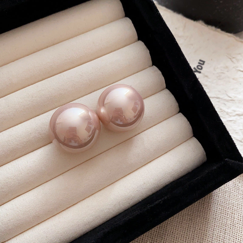 1 Pair Sweet Flower Plating Imitation Pearl Drop Earrings