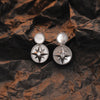 1 Piece Elegant Round Star Plating Inlay Sterling Silver Shell White Gold Plated Drop Earrings