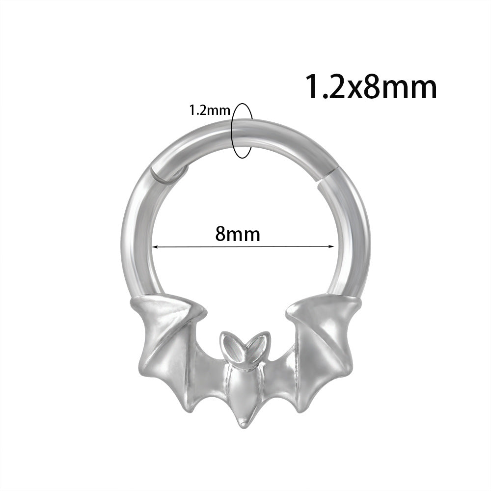 Simple Style Flame Bat Stainless Steel Plating Gold Plated Nose Ring