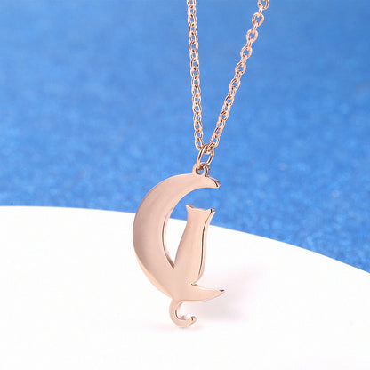 Wholesale Simple Style Solid Color Stainless Steel Plating Gold Plated Pendant Necklace