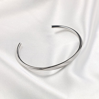 Simple Style Classic Style Solid Color Stainless Steel Bangle