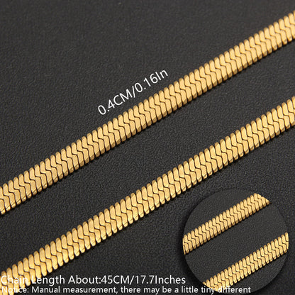 Wholesale Simple Style Solid Color Stainless Steel Chain Necklace