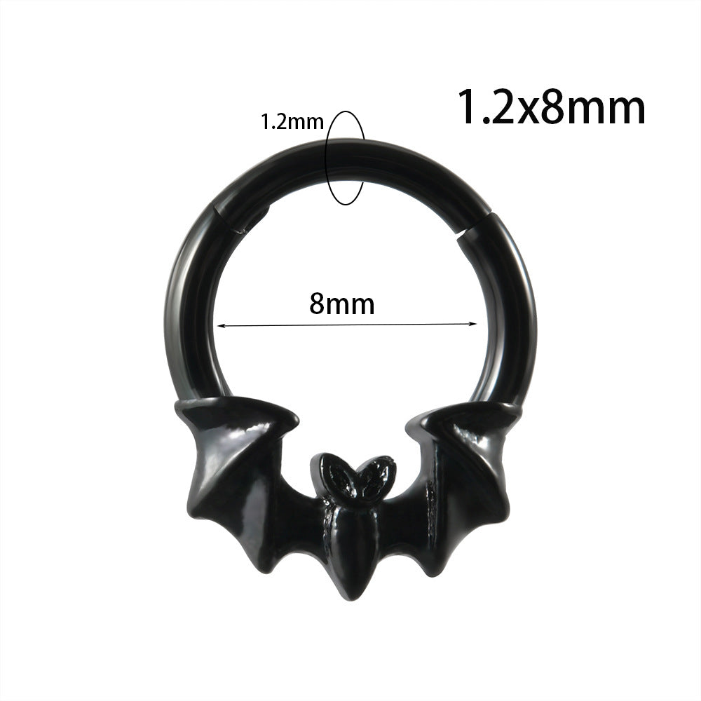 Simple Style Flame Bat Stainless Steel Plating Gold Plated Nose Ring