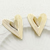 1 Pair Elegant Sweet Heart Shape Plating Stainless Steel Gold Plated Ear Studs