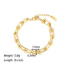 Retro U Shape Stainless Steel Gold Plated Bracelets In Bulk