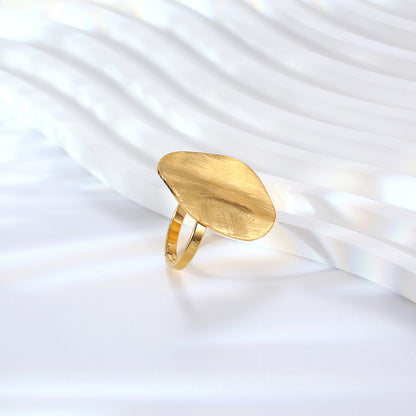 Ig Style Elegant Irregular Stainless Steel Plating 18k Gold Plated Rings
