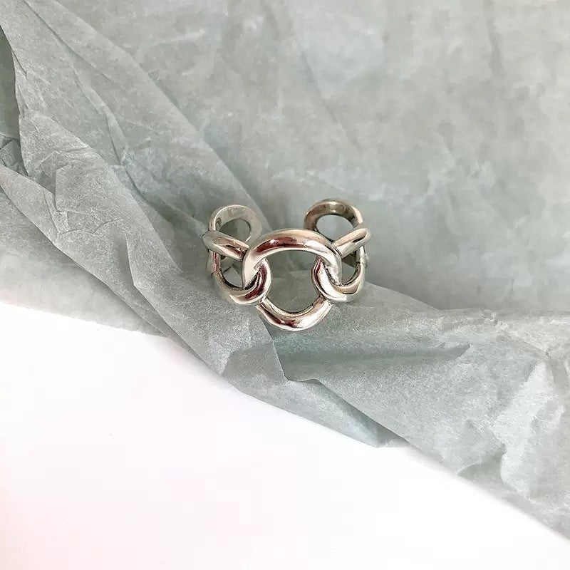 Retro Geometric Copper Rings