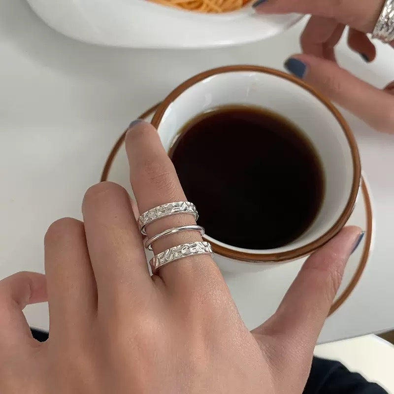 Retro Geometric Copper Rings