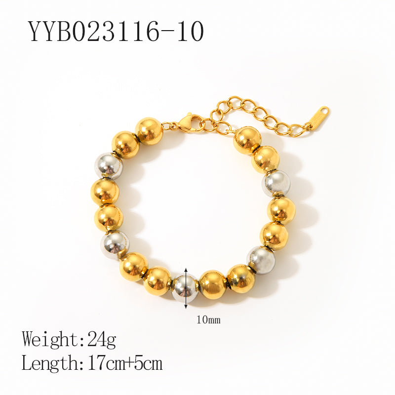 Ig Style Vintage Style Color Block Stainless Steel Plating 18k Gold Plated Bracelets Necklace