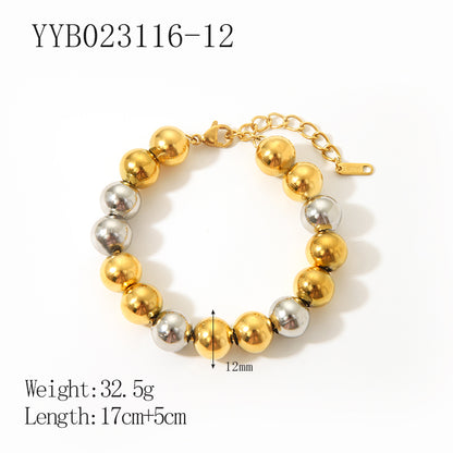 Ig Style Vintage Style Color Block Stainless Steel Plating 18k Gold Plated Bracelets Necklace