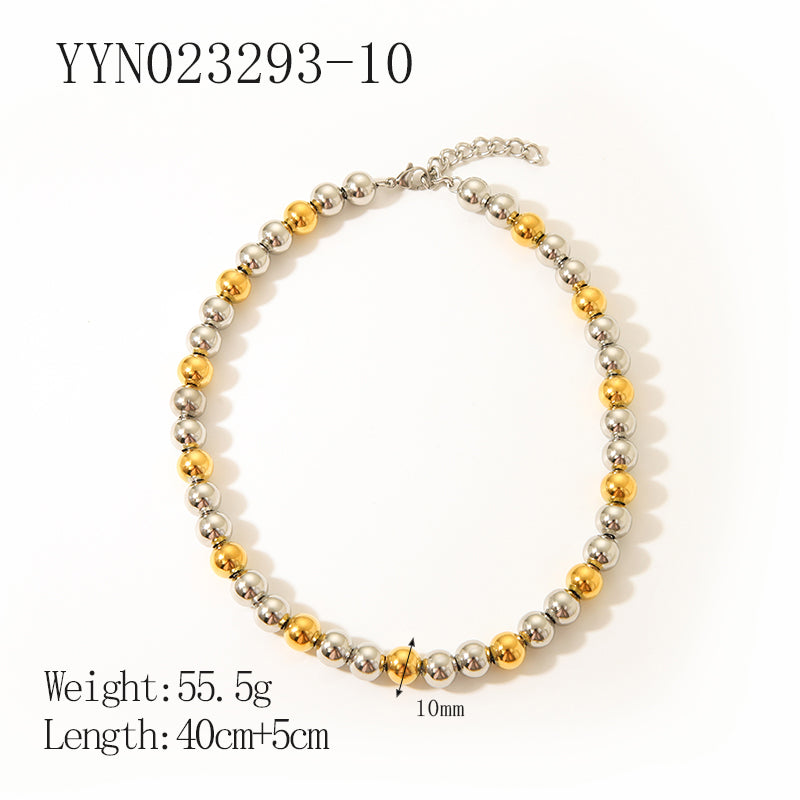 Ig Style Vintage Style Color Block Stainless Steel Plating 18k Gold Plated Bracelets Necklace