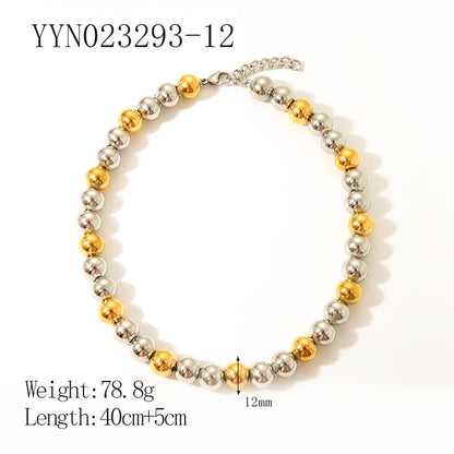 Ig Style Vintage Style Color Block Stainless Steel Plating 18k Gold Plated Bracelets Necklace