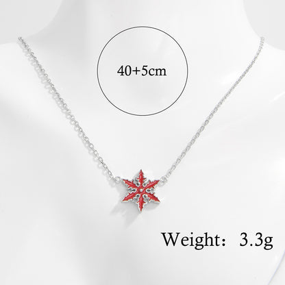 Cartoon Style Santa Claus Snowflake Sterling Silver Epoxy Plating White Gold Plated