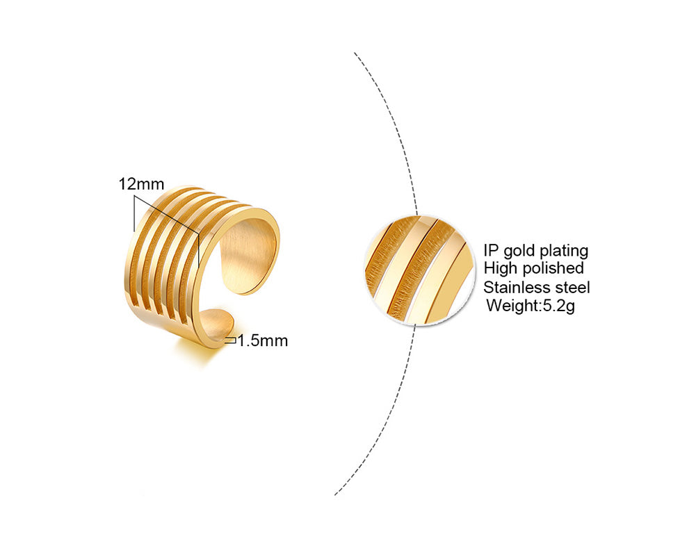 Simple Style Solid Color Stainless Steel Plating Gold Plated Rings