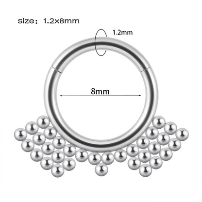 Hip-hop Round Stainless Steel Plating Nose Ring