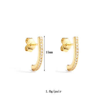 1 Pair Vintage Style Simple Style Solid Color Plating Inlay Copper Zircon 18k Gold Plated Ear Studs