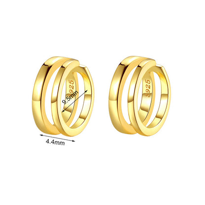 1 Pair Casual Simple Style Solid Color Plating Hollow Out Copper 18k Gold Plated Earrings