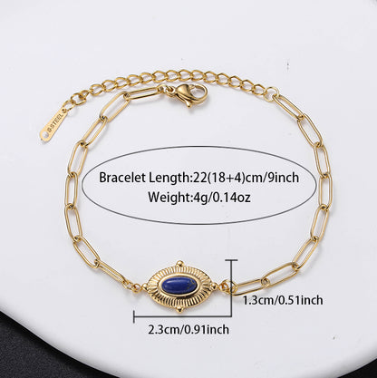 Simple Style Sun Stainless Steel Plating Inlay Natural Stone 18k Gold Plated Bracelets