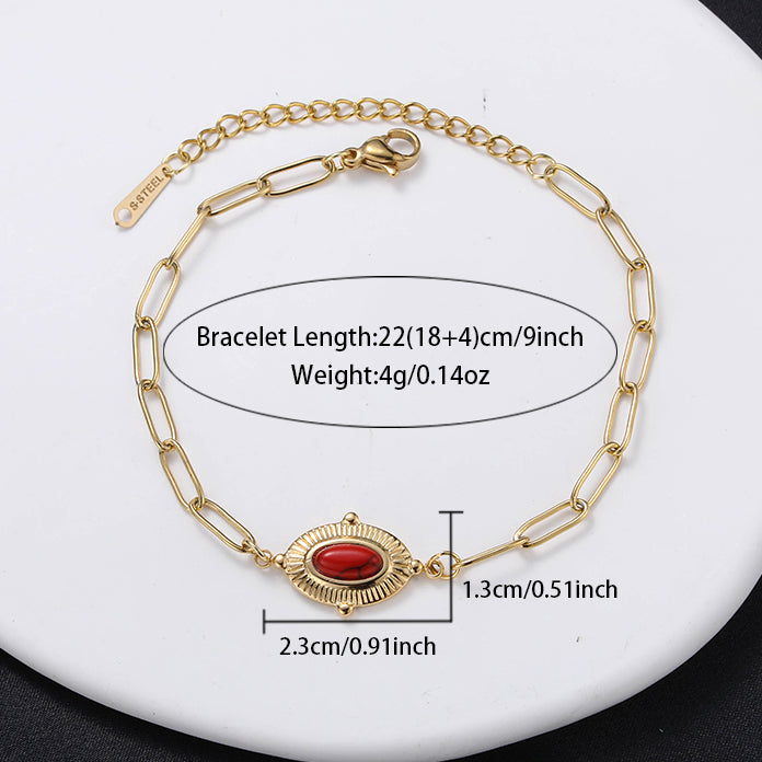 Simple Style Sun Stainless Steel Plating Inlay Natural Stone 18k Gold Plated Bracelets