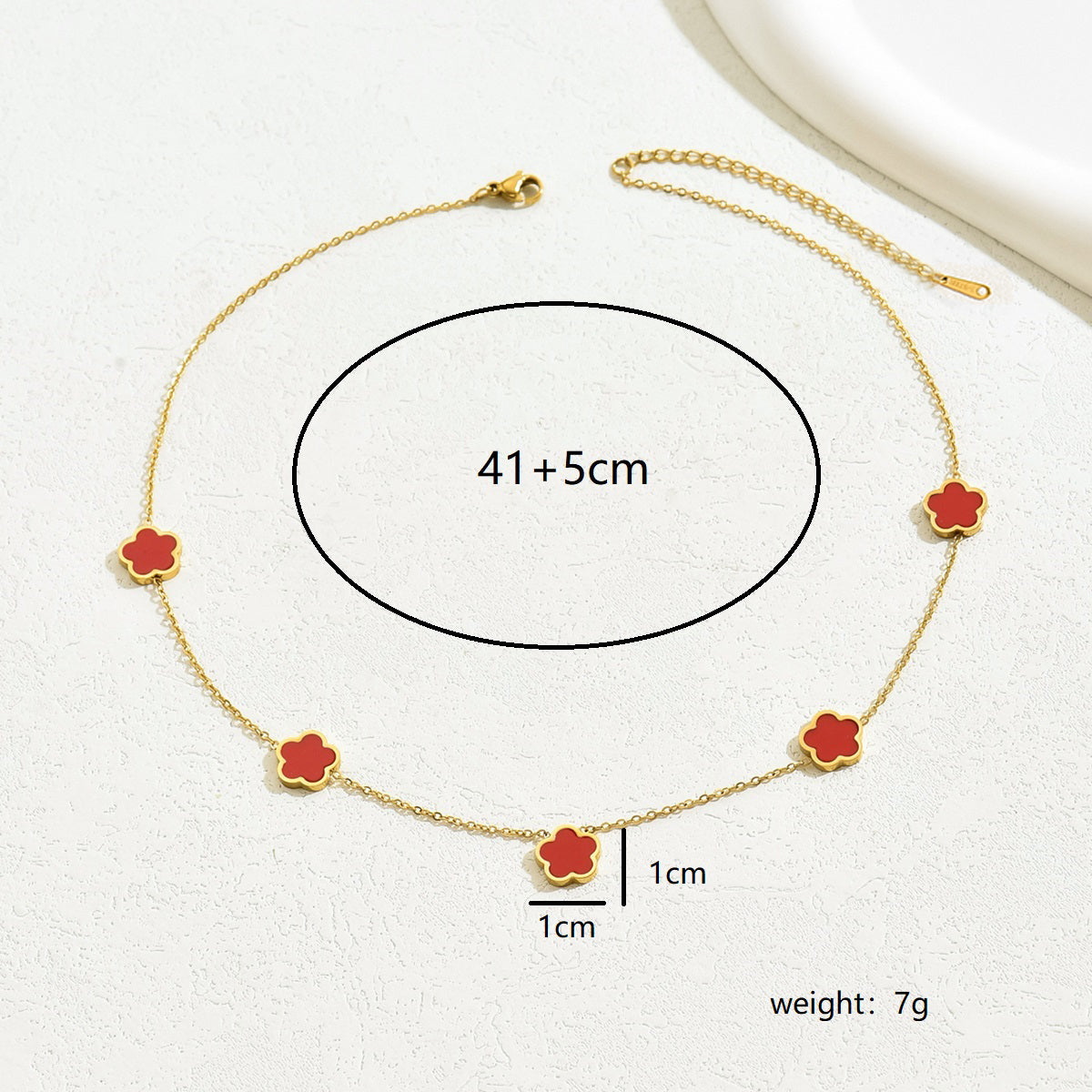 Ig Style Commute Flower Stainless Steel Plating Inlay Shell 18k Gold Plated Necklace