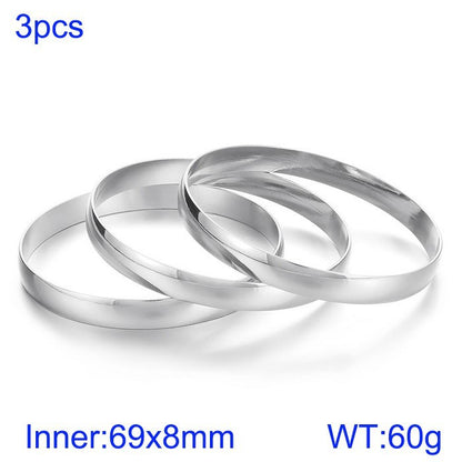 Simple Style Classic Style Solid Color Titanium Steel Plating Gold Plated Bangle