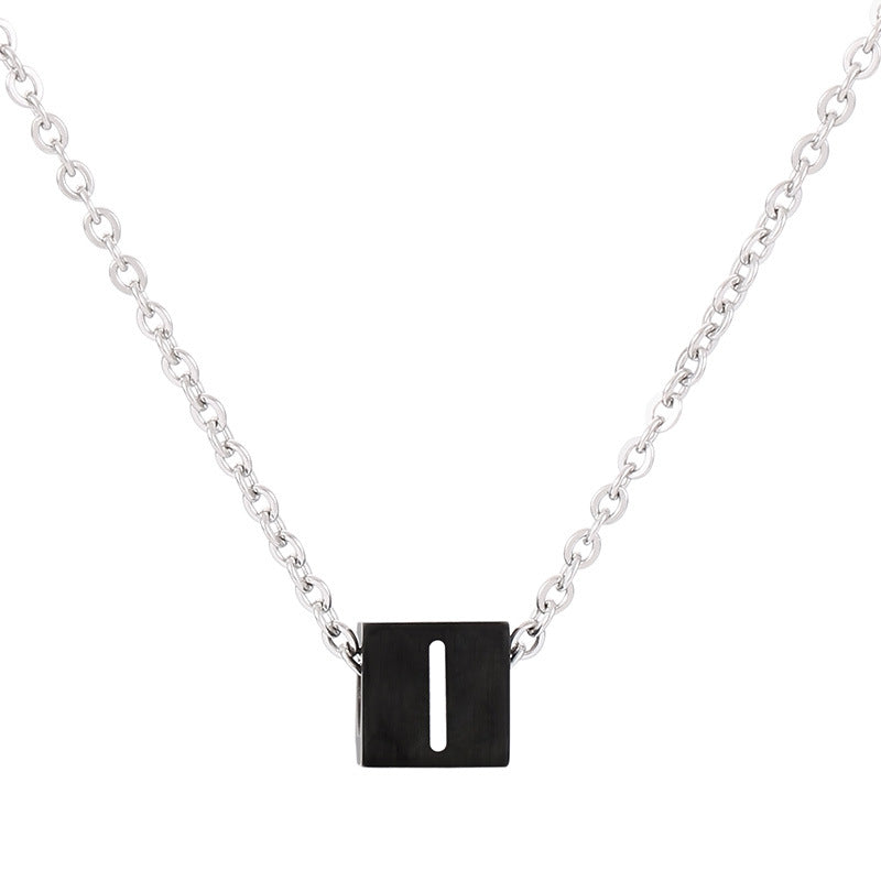 Wholesale Simple Style Classic Style Letter Titanium Steel Enamel Pendant Necklace