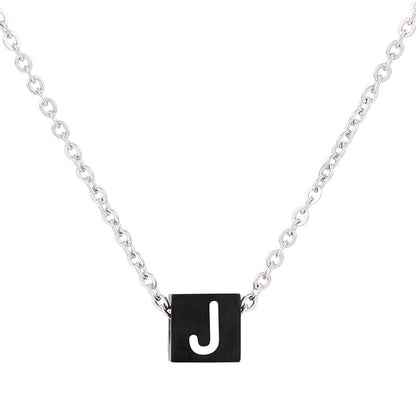 Wholesale Simple Style Classic Style Letter Titanium Steel Enamel Pendant Necklace